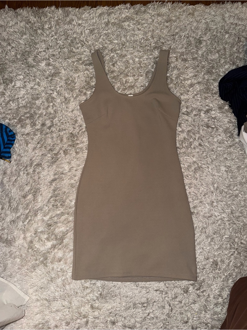 nude/taupe bodycon mini dress